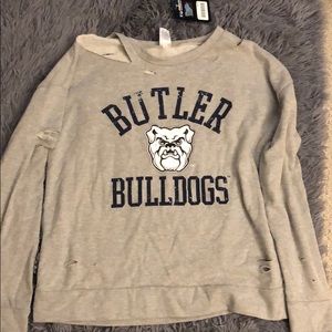 NWT Ripped (on purpose) Butler Bulldogs Crewneck